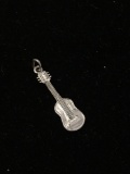 Guitar Sterling Silver Charm Pendant