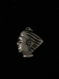 Egyptian Head Sterling Silver Charm Pendant