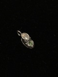 Petite Gemstone Shoe Sterling Silver Charm Pendant