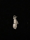 Petite Golf Clubs Sterling Silver Charm Pendant