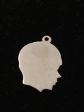 Young Boy Outline Sterling Silver Charm Pendant