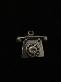 Rotary Dial Sterling Silver Charm Pendant