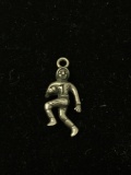 Football Player Sterling Silver Charm Pendant