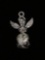 Praying Angel with Clear Gemstone Sterling Silver Charm Pendant