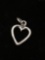 Heart Outline Sterling Silver Charm Pendant