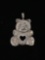 Heavy Teddy Bear Sterling Silver Charm Pendant