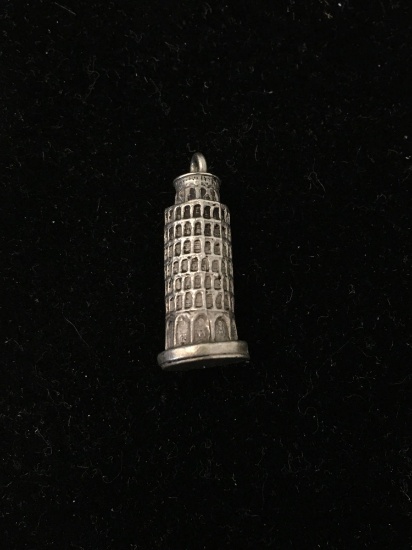 Leaning Tower of Pisa Sterling Silver Charm Pendant