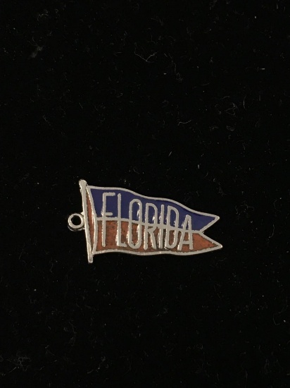 Florida Flag Sterling Silver Charm Pendant