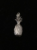 3D Pineapple Sterling Silver Charm Pendant