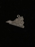 Virginia State Map Sterling Silver Charm Pendant