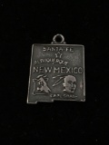 New Mexico State Map Sterling Silver Charm Pendant