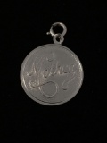 Mother Sterling Silver Charm Pendant