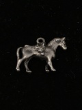Horse with Saddle Sterling Silver Charm Pendant
