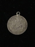 1891 Seated Liberty Dime Style Sterling Silver Charm Pendant