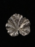 Large Leaf Sterling Silver Charm Pendant