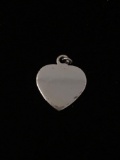 Heart Shaped Outline Sterling Silver Charm Pendant