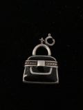 Black Purse Sterling Silver Charm Pendant