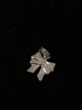 Christmas Bow Sterling Silver Charm Pendant