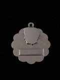 Boy Silhouette Ready for Engraving Sterling Silver Charm Pendant