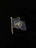 United Nations Flag Sterling Silver Charm Pendant