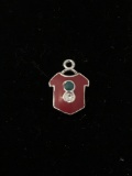 Small Shirt with Enamel and Gemstones Sterling Silver Charm Pendant