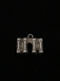 Set of Columns Sterling Silver Charm Pendant