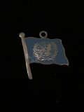 United Nations Flag Sterling Silver Charm Pendant