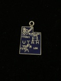 Utah State Map Sterling Silver Charm Pendant