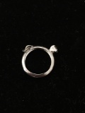 Engagement Ring Style Sterling Silver Charm Pendant