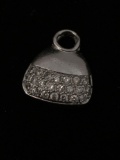 Large Womens Purse with Gemstones Sterling Silver Charm Pendant
