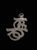 Chinese Character Sterling Silver Charm Pendant