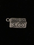 Bank USA Credit Card Sterling Silver Charm Pendant