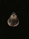 Pierced Bell Sterling Silver Charm Pendant