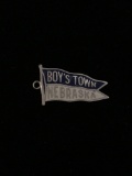 Boys Town Nebraska Pennant Flag Sterling Silver Charm Pendant