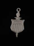 Olympic Shield and Torch Sterling Silver Charm Pendant