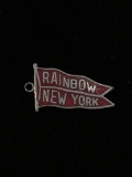 Rainbow New York Pennant Flag Sterling Silver Charm Pendant