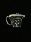 1980s Touchtone Phone Sterling Silver Charm Pendant
