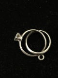 Interlocking Rings Sterling Silver Charm Pendant