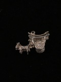 Donkey Drawn Carriage Sterling Silver Charm Pendant