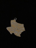 Texas State Map Sterling Silver Charm Pendant