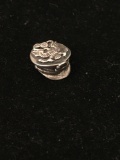 Military Officers Cap Sterling Silver Charm Pendant