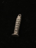 Leaning Tower of Pisa Sterling Silver Charm Pendant