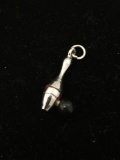 Bowling Pin and Ball Sterling Silver Charm Pendant
