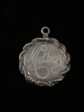 Mother in Circule with Wreath Sterling Silver Charm Pendant
