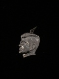John F Kennedy Head Sterling Silver Charm Pendant