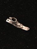 Boot Attached to Ski Sterling Silver Charm Pendant