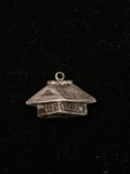 Grass Roof Hut Sterling Silver Charm Pendant