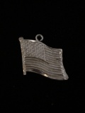 United States American Flag Sterling Silver Charm Pendant