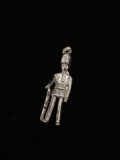 British Soldier Guarding the Castle Sterling Silver Charm Pendant