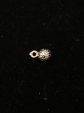 Small Golf Ball Sterling Silver Charm Pendant